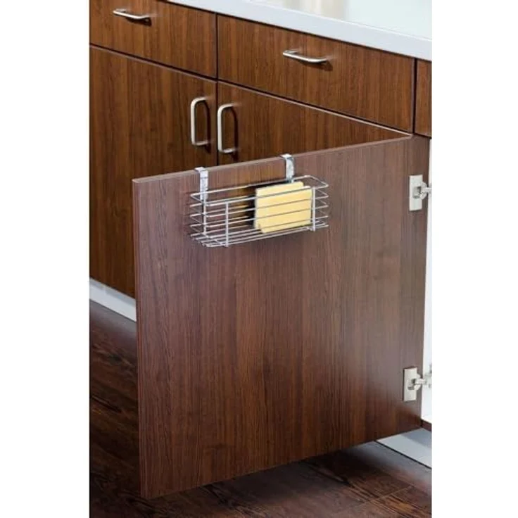 WENKO Einhängekorb Slim, Organizer zum Einhängen an Schublade oder Schranktür, platzsparende Aufbewahrung, geeignet für Badezimmer und Küche, ohne Bohren, aus verchromten Metall, 24 x 11,5 x 10 cm – Bild 2