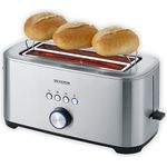 Severin AT 2621 Langschlitz Toaster, Schwarz, mit Bagel-Funktion und 7 Bräunungsstufen