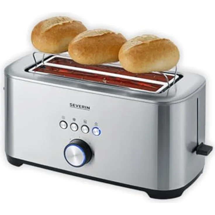 Severin AT 2621 Langschlitz Toaster, Schwarz, mit Bagel-Funktion und 7 Bräunungsstufen