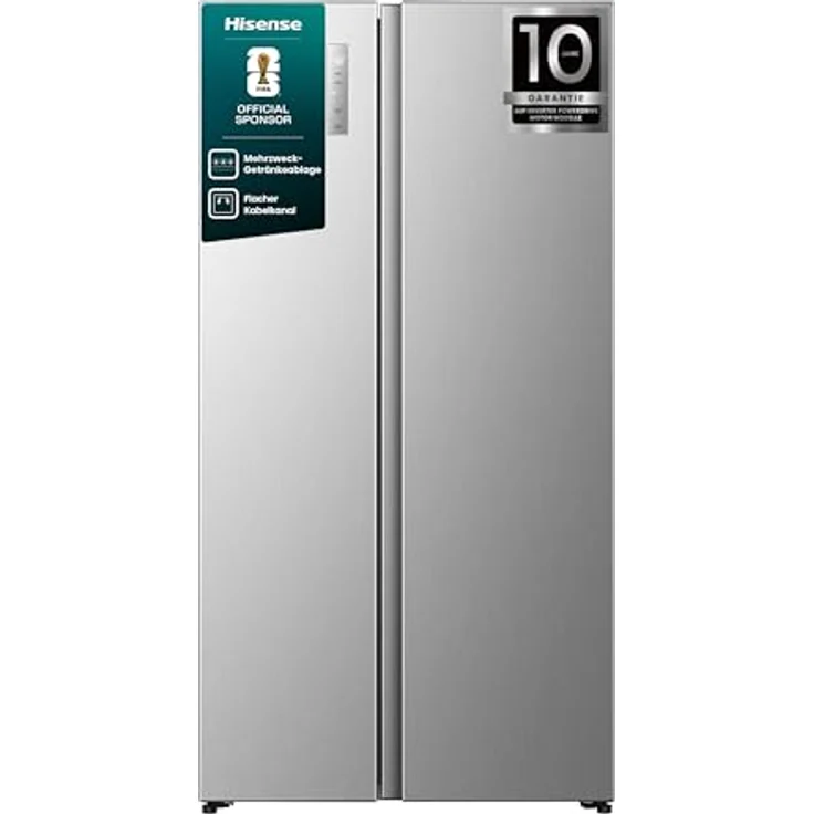 Hisense RS3P558NEIE, Side-by-Side Kühl-/Gefrierkombination, 544 Liter, NoFrost Plus, Silber, 197 l Gefriervolumen, LED-Innenbeleuchtung – Bild 2