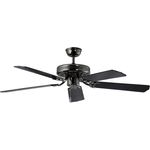 DeKon Deckenventilator Pearl Black Modell BC 868, 132 cm, 5 Holzflügel, leiser Betrieb