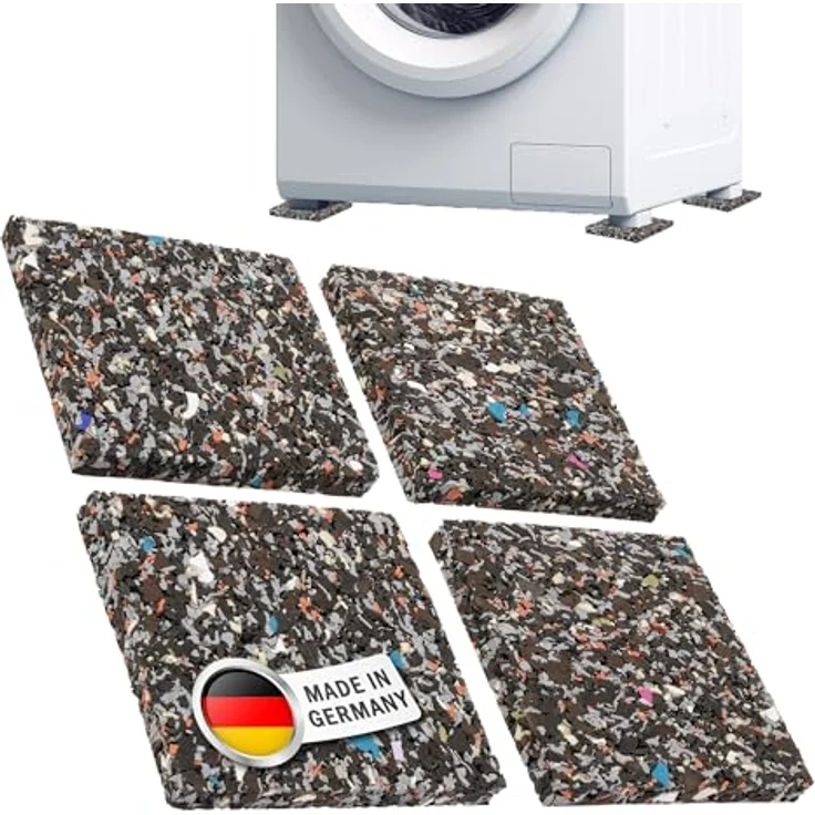 EN 4x Schwingungsdämpfer-Pads Waschmaschine Set, Schalldämpfer & Schallschutz Trockner, Anti V – Bild 2