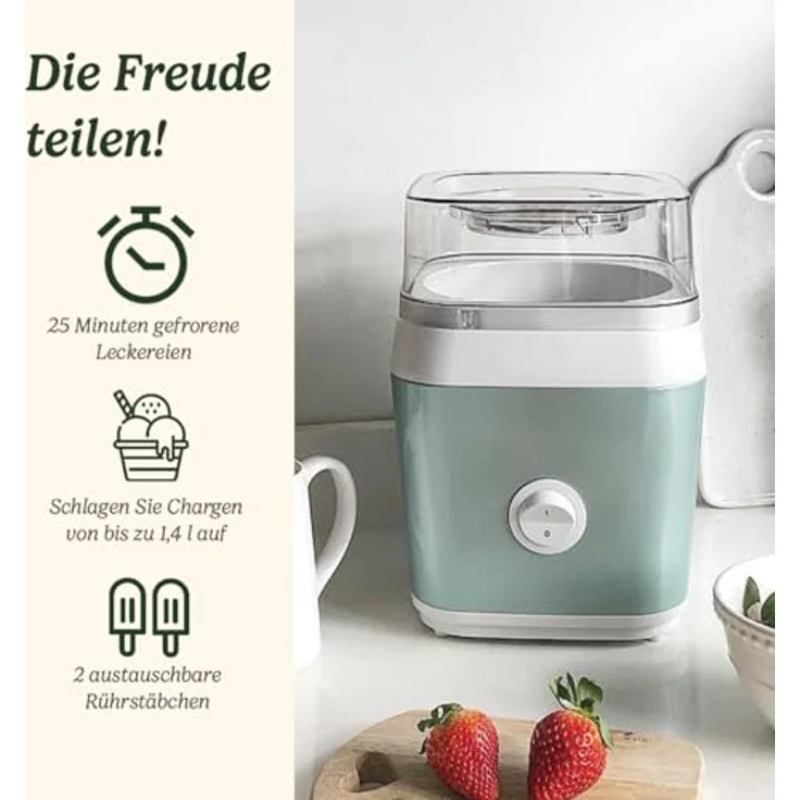 Cuisinart I31GE Iced Dessert Maker Eismaschine, 1,4 Liter, pistaziengrün – Bild 2