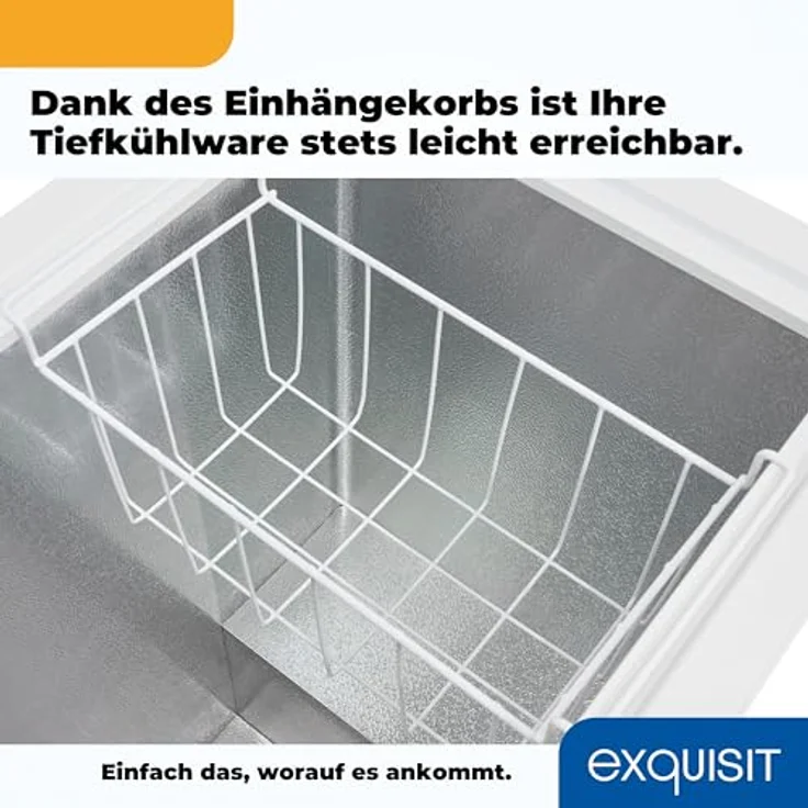 Exquisit Gefriertruhe GT100-050E, 99 Liter, Toplader, 4-Sterne-Gefrieren, Weiß – Bild 9