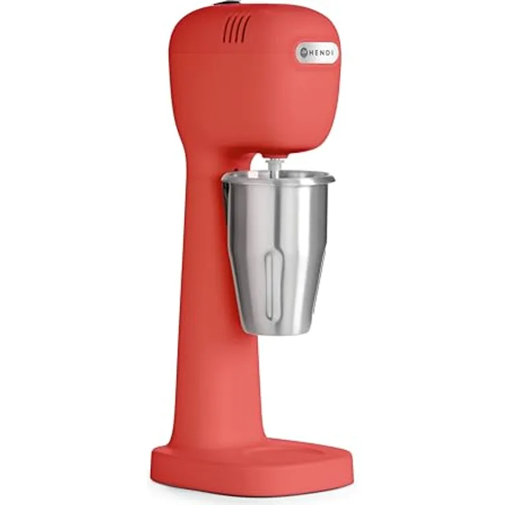 HENDI Milkshake Mixer Design by Bronwasser, BPA-frei, Rot, 230V/400W, Edelstahl-Rührbecher 0,5 Liter, zwei Drehzahlen
