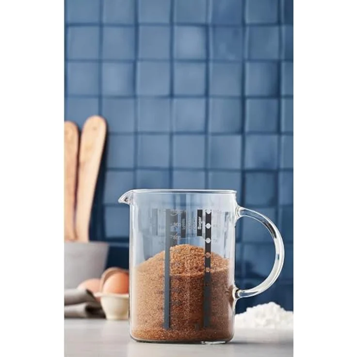 WMF Gourmet Messbecher, 1,0 l, hitzebeständiges Glas, Skalierung für Liter, Milliliter, Tassen und Gramm – Bild 2