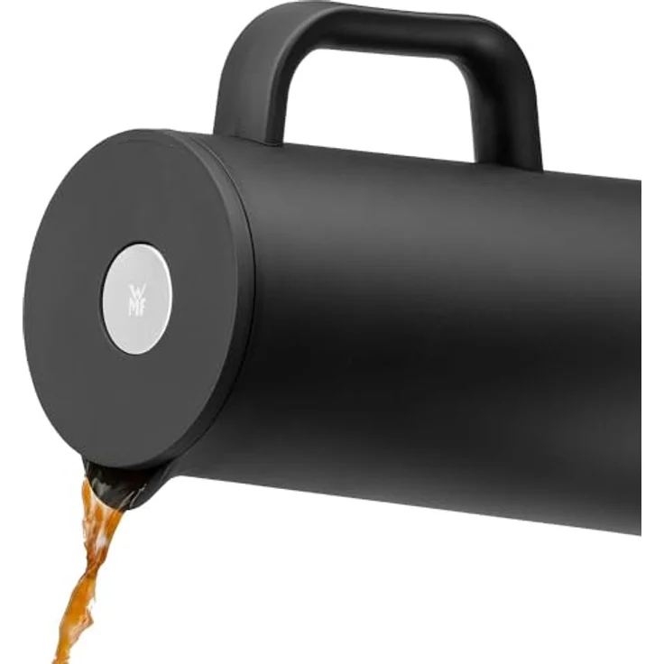 WMF Isolierkanne Thermoskanne Impulse, 1,0 l, für Tee oder Kaffee Druckverschluss hält Getränke 24h kalt und warm, schwarz – Bild 7