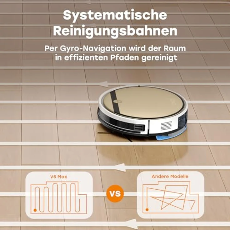 ZACO V5 Max Saugroboter mit Wischfunktion, 3000Pa Saugkraft, Alexa/App Steuerung, ideal für Tierhaare, leiser 2in1 Wischroboter, blau – Bild 3