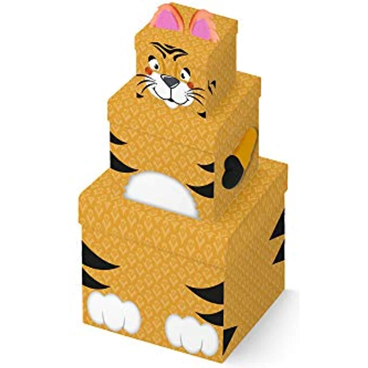 Clairefontaine K-29058-BXC - Set mit 3 Boxen rechteckig, 1 Set, Tiger