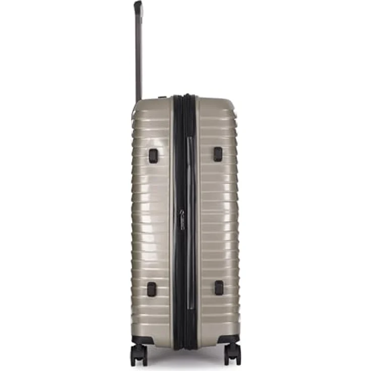 Stratic Bright+ Hartschalen-Koffer Trolley Koffer groß Reisekoffer, 4 Rollen, erweiterbar, TSA-Schloss (Größe L, Champagne) – Bild 4