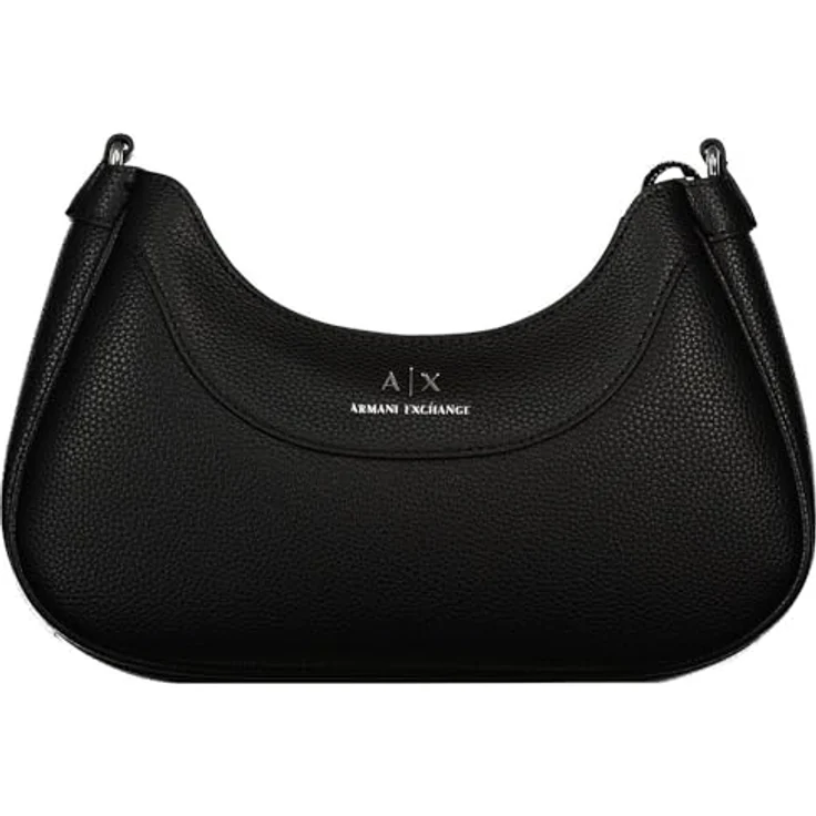 Armani Exchange Wave Hobo S, Umhängetasche aus robustem Polyurethan, Schwarz mit geräumigen Innenfächern und verstellbarem Trageriemen – Bild 3
