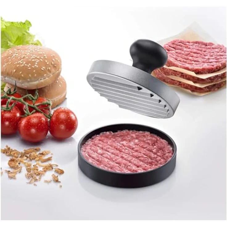 Westmark Hamburger Maker Uno, Schwarz-Silber, Innendurchmesser 11 cm – Bild 8