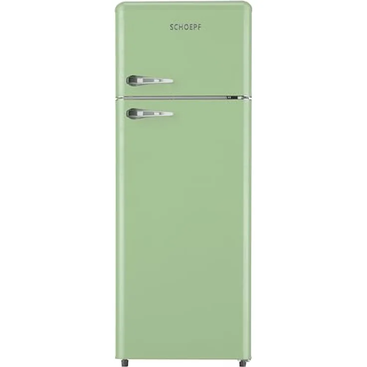 SCHOEPF Kühl-Gefrierkombination RKG218DSG, Retro Design, Mintgrün, 211 Liter, Energieeffizienzklasse D