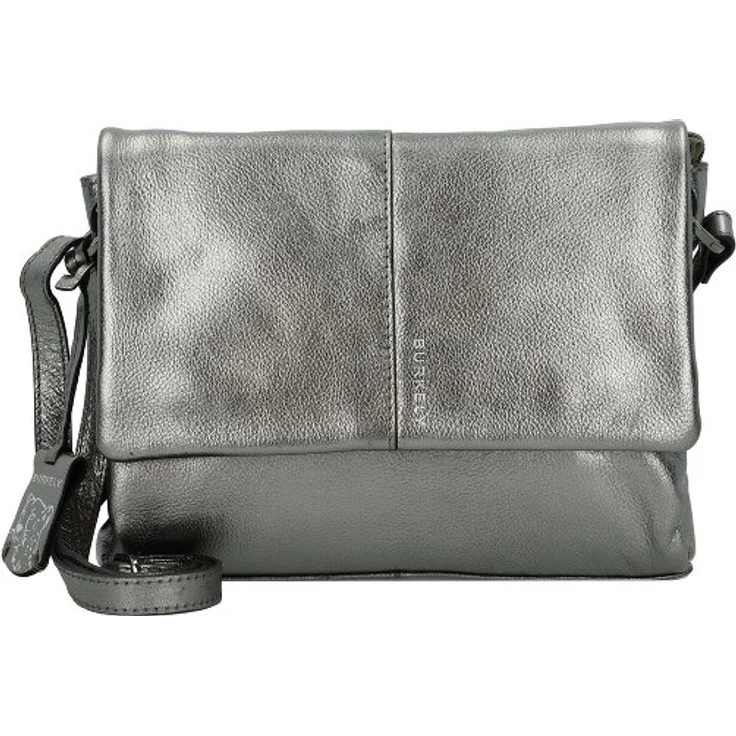 Burkely Radiant Raeven Umhängetasche aus 100% Leder, 28 cm, silberfarben