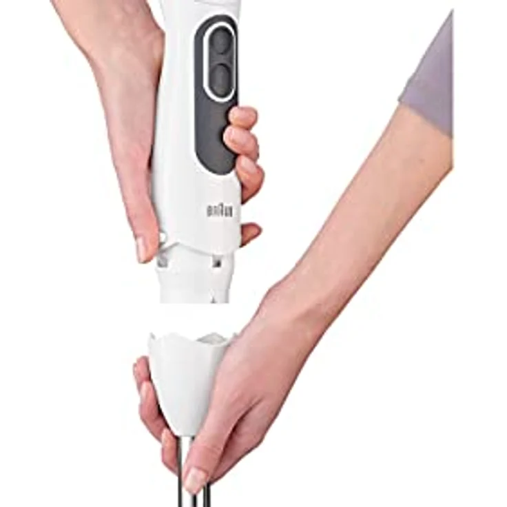 Braun MQ 3105B MultiQuick 3 Vario Stabmixer, 750W, EasyClick, POWERBell Plus, inkl. Doppel-Schneebesen, Mixbehälter, Kunststoff, weiß – Bild 4