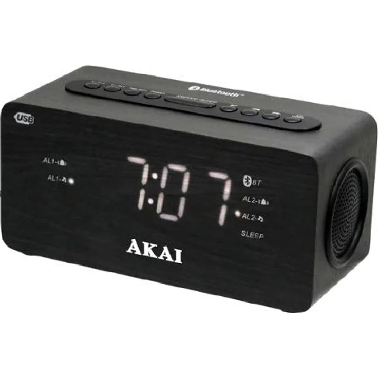 Akai Professional ACR-2993, digitaler Wecker mit FM-Radio, Bluetooth, Nachtlicht und Snooze-Funktion, Schwarz – Bild 2