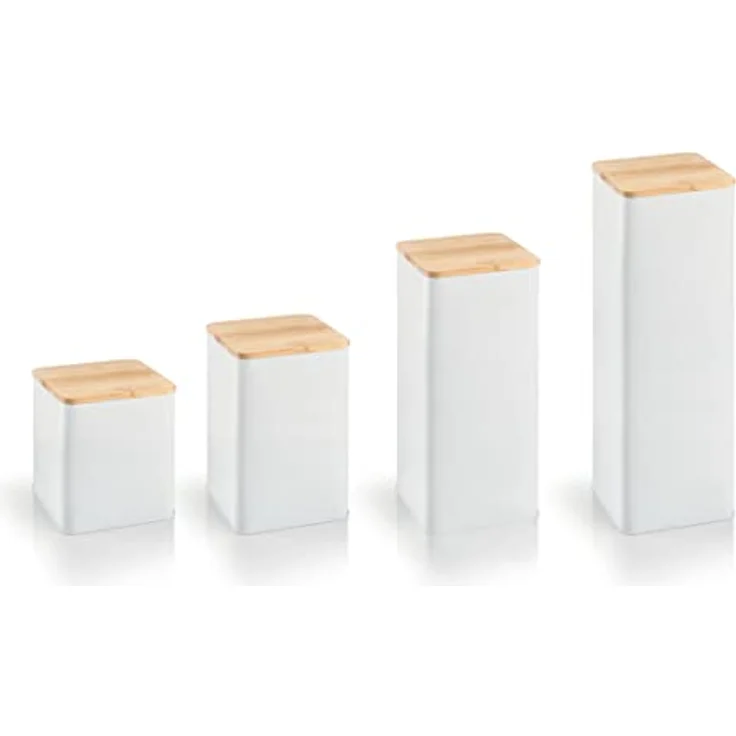 Tescoma Vorratsdosen-Set Online, 10 x 10 x 18,5 cm, mit Bambusdeckel und Silikondichtung für optimale Frische – Bild 2