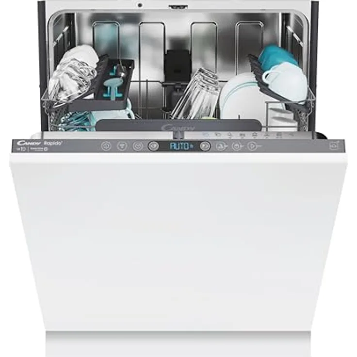 Candy RapidÓ CI 4C6F0PA, Voll integrierter Geschirrspüler für 14 Maßgedecke, mit Snap&Wash-Technologie und Wi-Fi Steuerung, Energieeffizienzklasse C