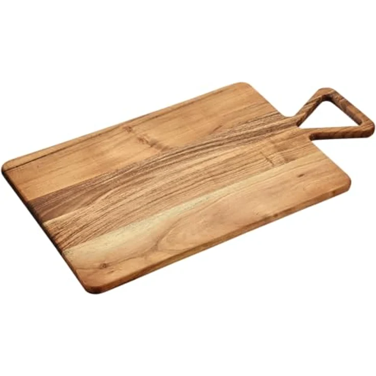 KESPER Schneidbrett aus Akazienholz, 54 x 30 x 1,5cm, Braun, integrierter Griff, messerschonend, hohe Schnittfestigkeit – Bild 1