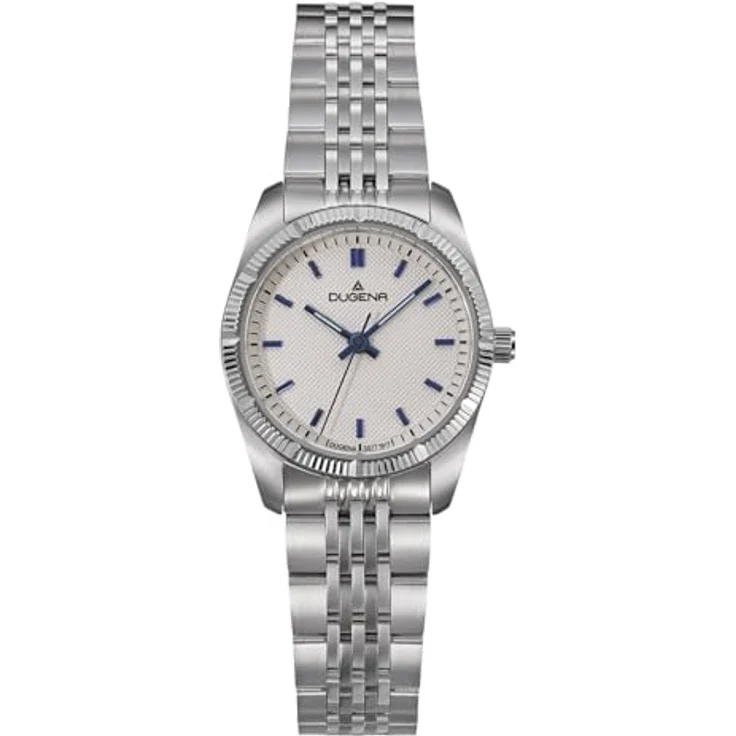 Dugena Damen-Armbanduhr Paris, Quarz, Edelstahl, Mineralglas, 5 bar, Farbe: Weiß/Silber – Bild 1