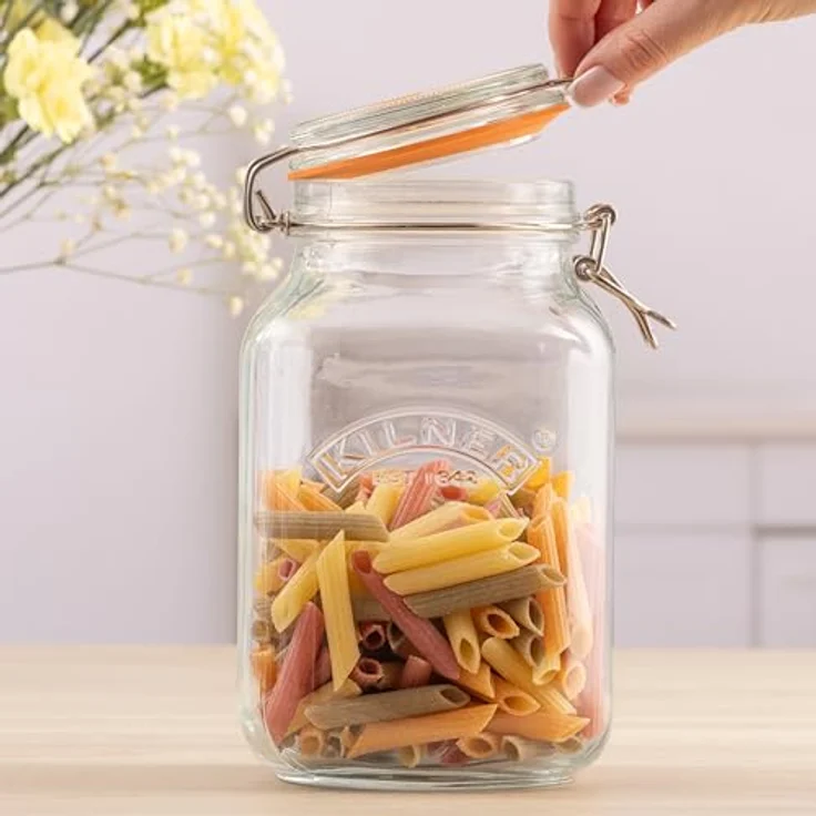KILNER Einkochglas mit Bügelverschlus 0025.013 quadratisch - zum Einmachen und Konservieren und Aufbewahren, 2 Liter – Bild 4