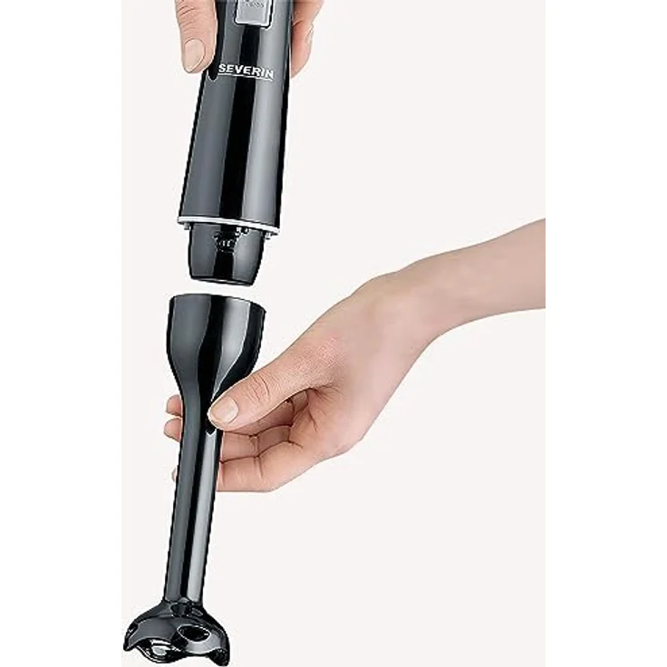 Severin 3770 Stabmixer 170W, 2 Geschwindigkeiten, Turbostufe, abnehmbarer Pürierstab und ergonomisches Design, Kunststoff, schwarz, silber – Bild 3