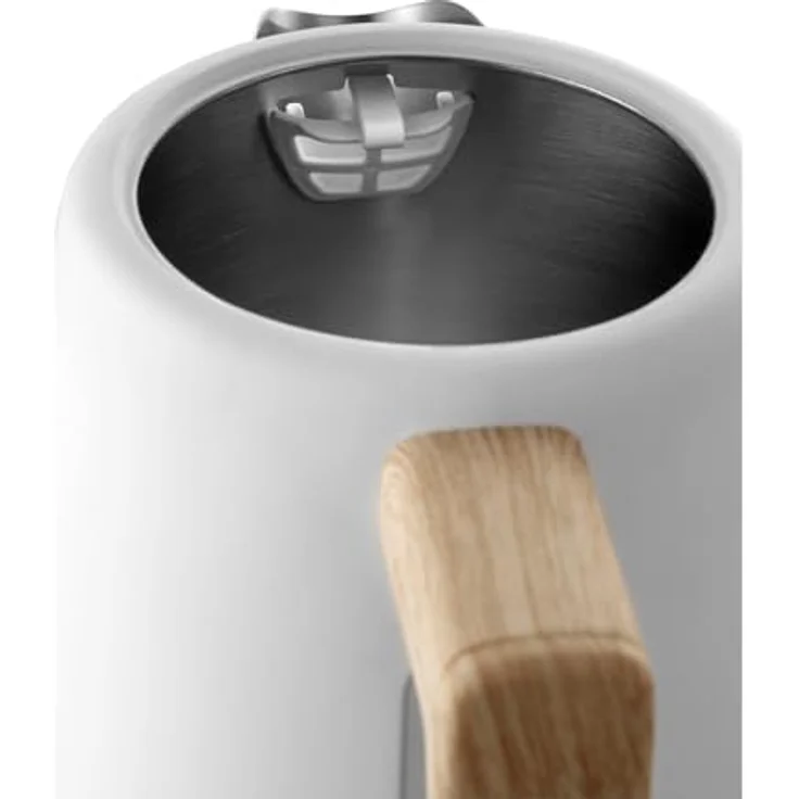 Concept Wasserkocher RK3315, 1.7 l, 2200,00 W, Elektrischer Wasserkocher 2200W 1.7L weiß, Britischer STRIX Stecker, Holzimitat Griff, 360° drehbarer Sockel – Bild 4
