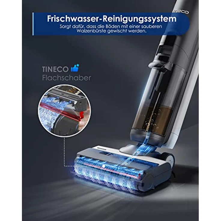 Tineco Floor One S5 Smart Nass-Trocken-Sauger, 35 min Akkubetrieb, 2-Tank-System, Sprachassistenz, schwarz – Bild 3