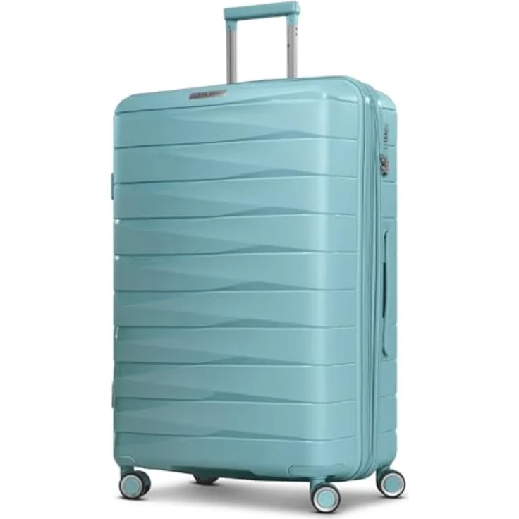 Franky London Serie XL Trolley, großer Hartgepäck Check-in Koffer 49 x 28 x 74 cm aus Polypropylen mit 91 Liter Volumen, 4 Doppelrollen und Zahlenschloss für Damen und Herren
