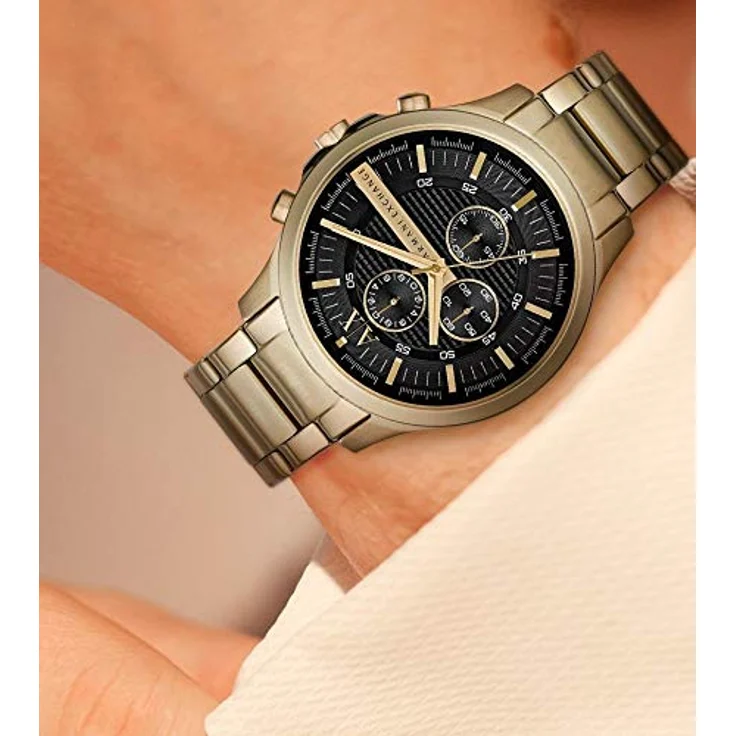 Giorgio Armani Armbanduhr Hampton Gold, Chronograph, 46 mm – Bild 3