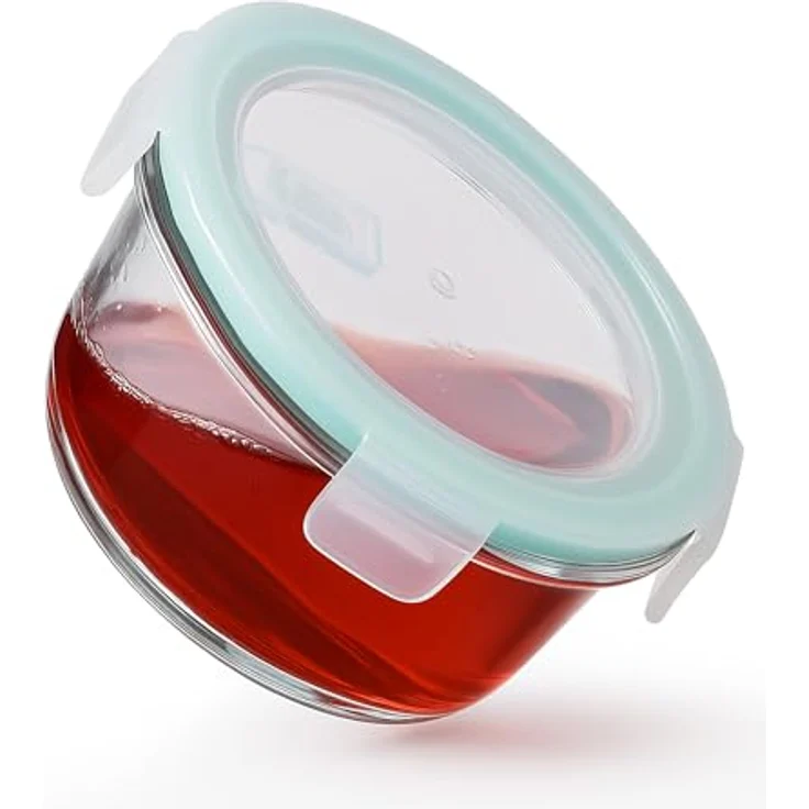 Relaxdays Vorratsdosen-Set, Glasbehälter mit luftdichtem PP-Kunststoffdeckel, transparent, 21 Stück in verschiedenen Größen, bis 400 °C temperaturbeständig – Bild 5