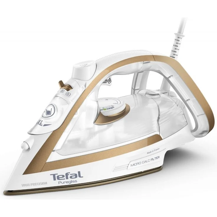 Tefal Dampfbügeleisen FV8042 Puregliss Dampfbügeleisen, ausgezeichnete Gleiteigenschaften, Entkeimende Dampfkraft, präzise Spitze – Bild 1
