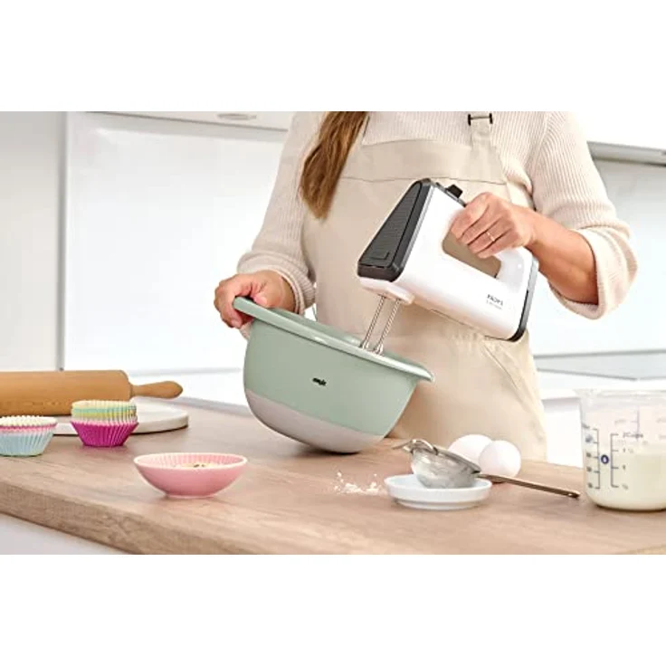 Emsa K32428 Prep&Bake Kunststoff-Rührschüssel 2,8 L | rutschfester Boden | perfekte Stabilität beim Mischen | integrierte Ausgießlippe für präzises, sauberes Ausgießen | spülmaschinenfest | Grün/Grau – Bild 5