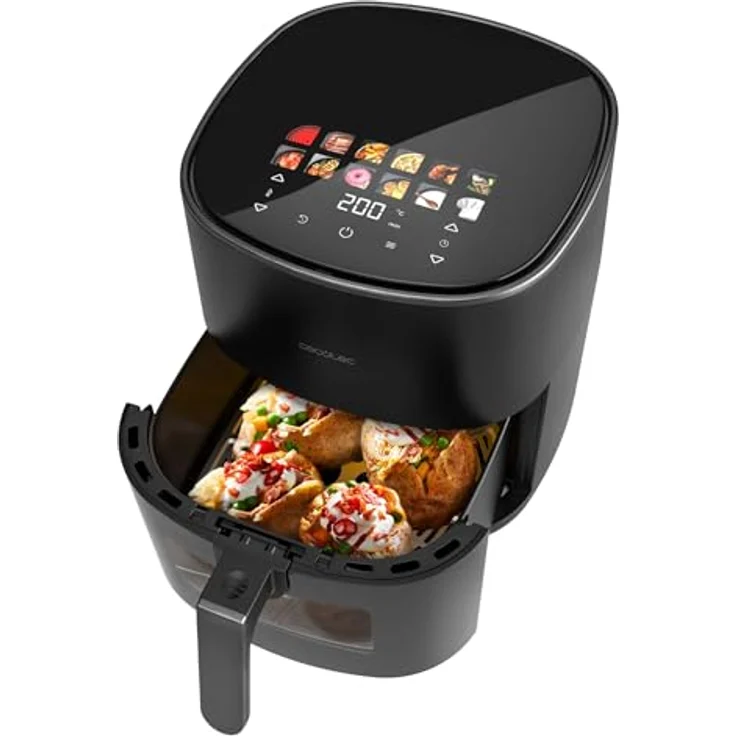 Cecotec Cecofry&Grill Duoheat 6500, Heißluftfritteuse ohne Öl, 6,5L, 2200W, digital mit Temperaturregelung 40-200°C, 12 Menüs und Sichtfenster – Bild 2