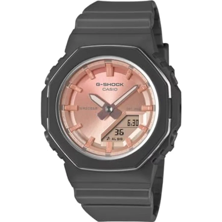Casio G-SHOCK Damenuhr GMA-P2110SC-4AER, Roséfarbene Armbanduhr mit dunkelgrauem Band und Rosenquarz-Design – Bild 2