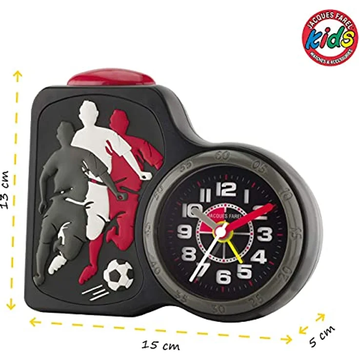 Jacques Farel ACB 716FO Kinderwecker, Quarzwecker mit 3-D-Fußballdesign, großes Zifferblatt für Kinder, Geschenkidee fürs Kinderzimmer, Schulanfang – Bild 2