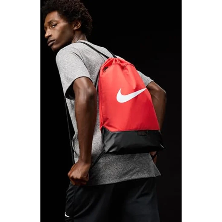 Nike Brasilia Sportbeutel NK BRSLA DRAWSTRNG - 18L, minimalistisches Design, recyceltes Polyester, Top-Loading – Bild 3