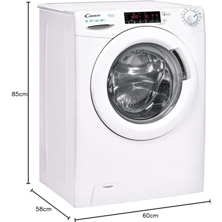 Candy CS 1410TXME1S, Frontlader-Waschmaschine, A, Fassungsvermögen 10 kg, Standgerät, Breite 65 cm, Edelstahltrommel, Restlaufzeitanzeige – Bild 11