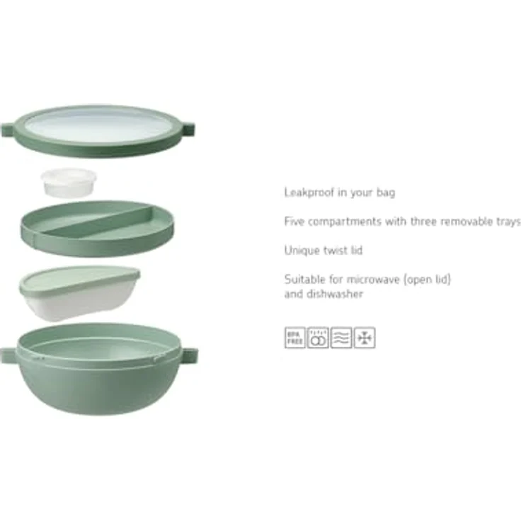 Mepal Vita, Lunchbox, Blau - Bento-Lunchbowl, 1,5 l, luft- und auslaufsicher – Bild 4