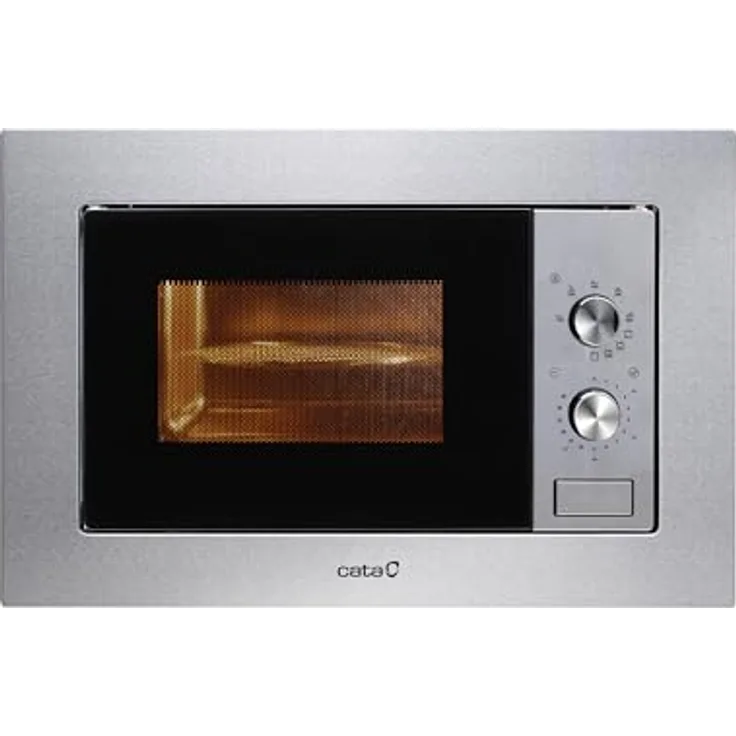CATA MC 20 IX Einbaumikrowelle, Edelstahl, 20L, 5 Leistungsstufen, Grill 1000 W, Selbstentfrostung, Timer