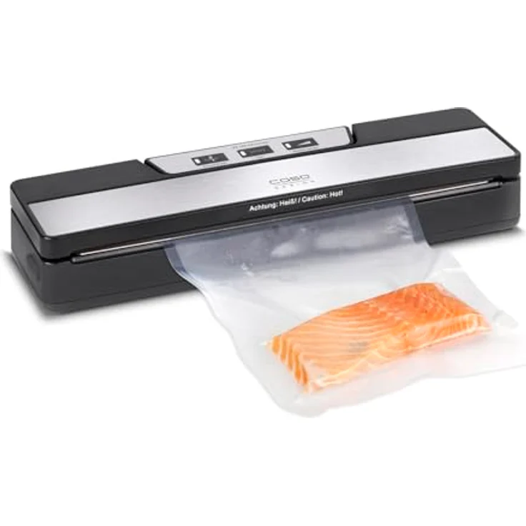 CASO VR 190 advanced Vakuumierer - Folienschweißgerät, verlängern Sie die Halbtbarkeit Ihrer Lebensmittel, Vakuumiergerät ideal zum portionieren & aufbewahren von Essen, inkl. 10 Profi- Folienbeutel – Bild 2