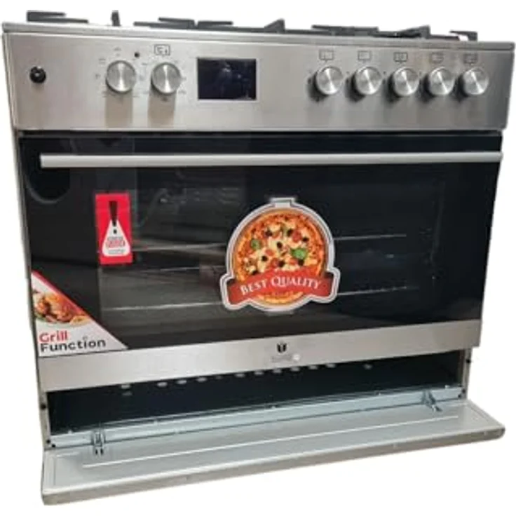 Gasline GAG90GOXEL Standherd Gasherd 90cm mit 5 Brennern Elektro Backofen Erdgas Flüssigas, Edelstahldesign – Bild 4