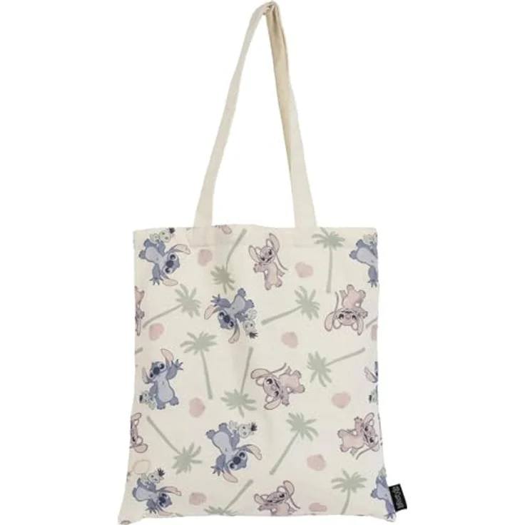 Lilo & Stitch Shopper Stofftragetasche, wiederverwendbar, 36 × 39 cm, aus Baumwoll-Polyester-Mischung – Bild 1