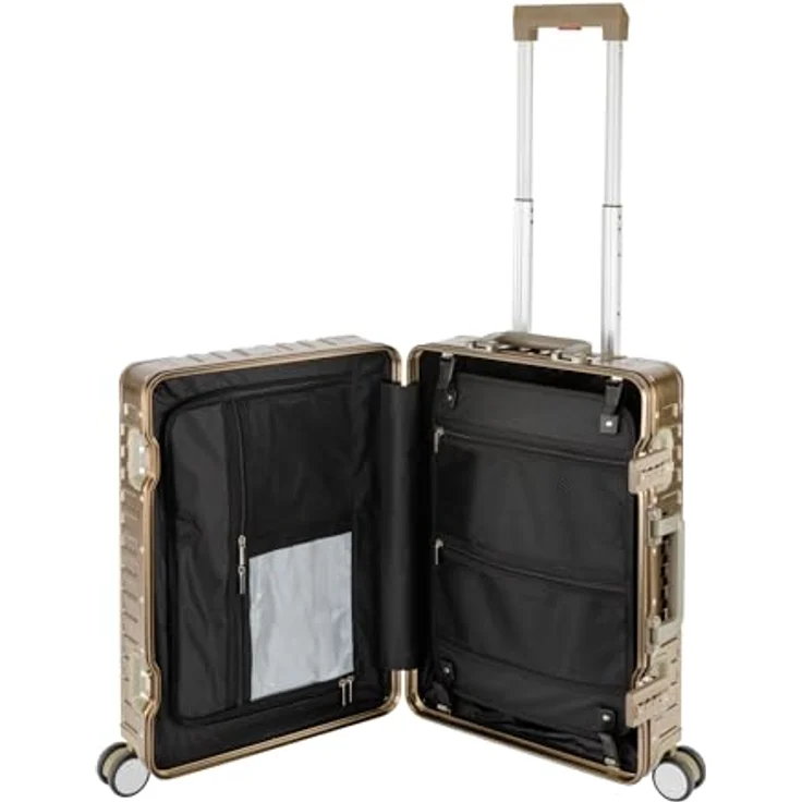Travelhouse Tokyo Alu Reisekoffer Champagner 55 x 36 x 23 cm, Leichtgewicht, 2X TSA Zahlenschloss, 41,5L – Bild 2