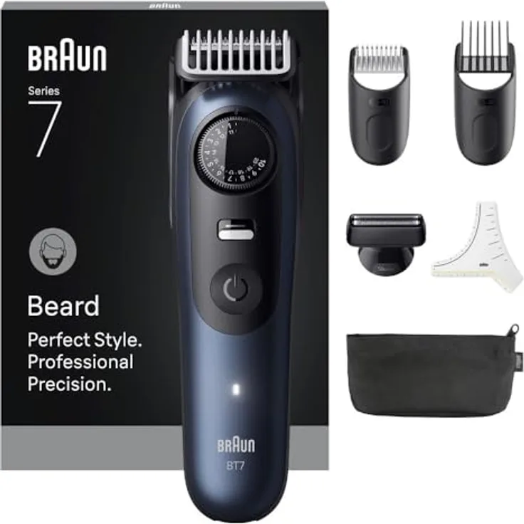 Braun Series 7 BT7520, Barttrimmer Nass&Trocken Rasierer mit Lithium-Ion Akku, 120 Min Laufzeit, Versandkostenfrei, Champions League Tickets gewinnen!*