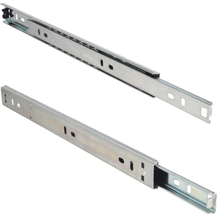 MS Beschläge Teleskopauszug 300mm Schubladenauszug Kugelauszug, verzinkt, 15kg Traglast, mit Entriegelungsfunktion, 27mm Höhe – Bild 2