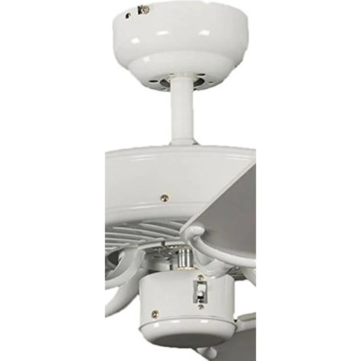 Pepeo Deckenventilator ohne Beleuchtung Potkuri, Gehäuse Lack weiß, Wendeflügel Weiß oder Weiß mit Rattaneinlage , 132 cm, für Räume bis zu 25m² – Bild 3