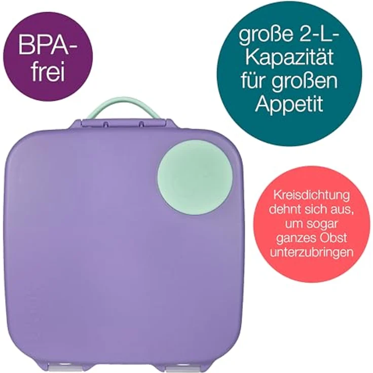 B.Box Lilac Pop, Lunchbox mit Fächern und Silikondichtung, violett, für aktive Kinder – Bild 2