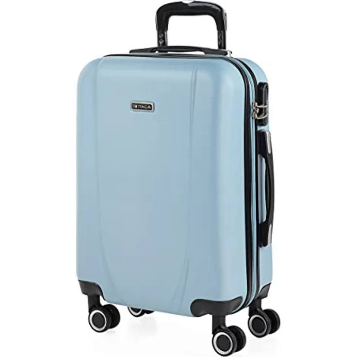 ITACA - Koffer Klein Handgepäck - Handgepäck Koffer 4 Rollen - Koffer Handgepäck 55x40x20 Leicht und Robust - Reisekoffer Klein aus Hochwertigen Materialien 71150, Hellblau