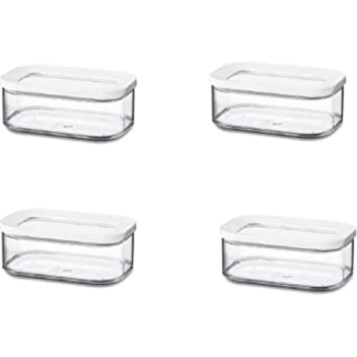 Mepal 4-tlg Vorratsdosen Spar-Set Modula 425 ml Weiß - Luftdicht und stapelbar, ideal für trockene Lebensmittel – Bild 1